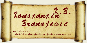 Konstantin Branojević vizit kartica